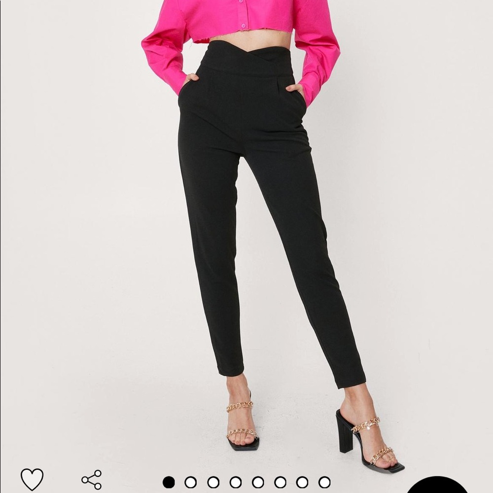 Super High waist Fitted wrap tailored pant